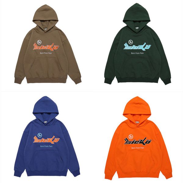 

2021 new embroidery hoodie men women autumn winter hip-hop casual sweatshirts sicko pullovers hooded if9k, Black