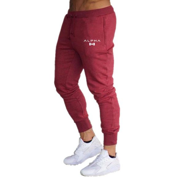 

men's pants jogger brand slacks sports printed casual gym workout, Black