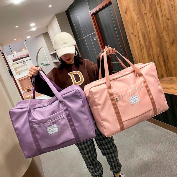 

duffel bags large capacity travel bag nylon waterproof fitness clothing shoulder for women yoga training sport daily handbag 2021