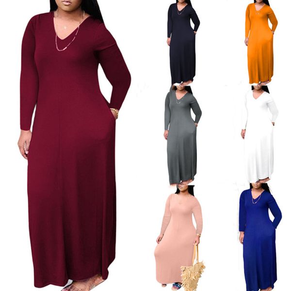 

large casual fashion color v-neck loose long sleeve pocket, White;black