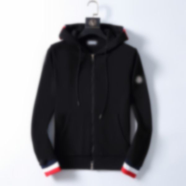 

luxury hooded sweater hoodies monclair jacket men desinger sweater europe america sweatshirts mens designers sweaters fashion brand coat, Black