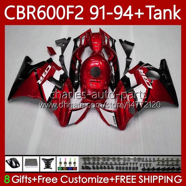 Kit per il corpo rosso metallico per honda bodywork CBR600f2 600cc 600fs 63No.182 CBR 600 600f2 91-94 CBR600 F2 FS CC 91 92 93 94 CBR600FS CBR600-F2 1991 1991 1992 1993 Fairing +serbatoio +serbatoio +serbatoio