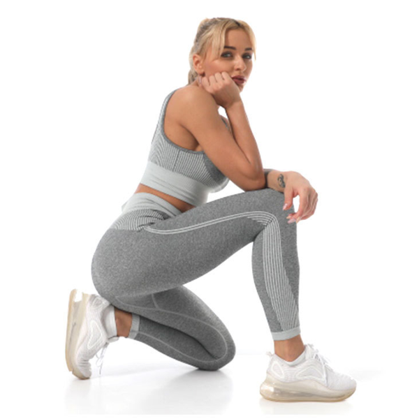 

yoga outfits 2021 gym fitness women sports and high waisted workout leggings set, White;red