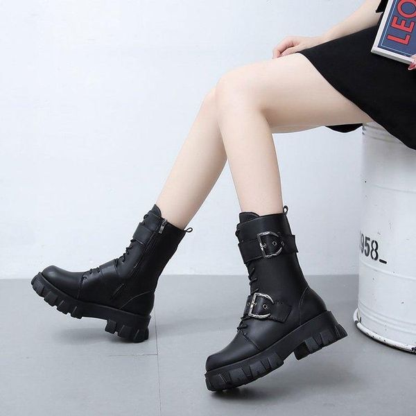 

boots 2021 women fashion side zipper waterproof snow for winter shoes casual lightweight buckle warm, Black
