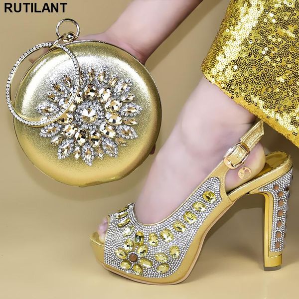

dress shoes african wedding italian shoe and bag sets woman 2021 spring ladies with matching bags set party buckle strap summer, Black
