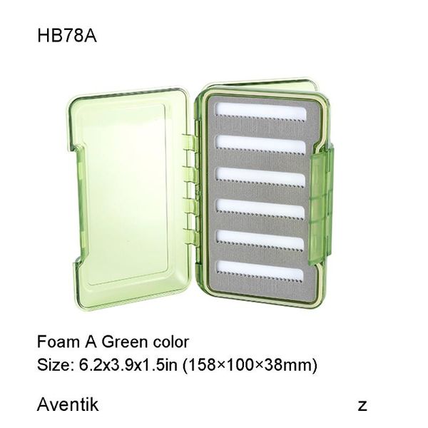 

fishing accessories aventik plastic waterproof abs double side clear green slit foam box m 6.2x3.9x1.5 inch (158x100x38mm) l