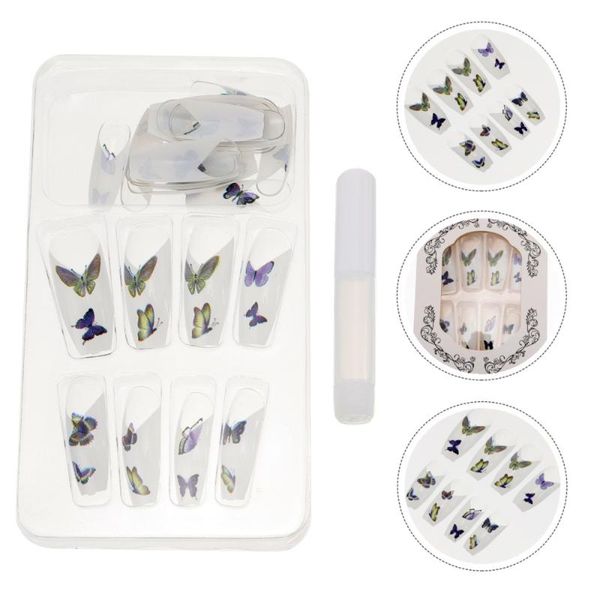 

false nails 24pcs nail art girls diy tip color, Red;gold