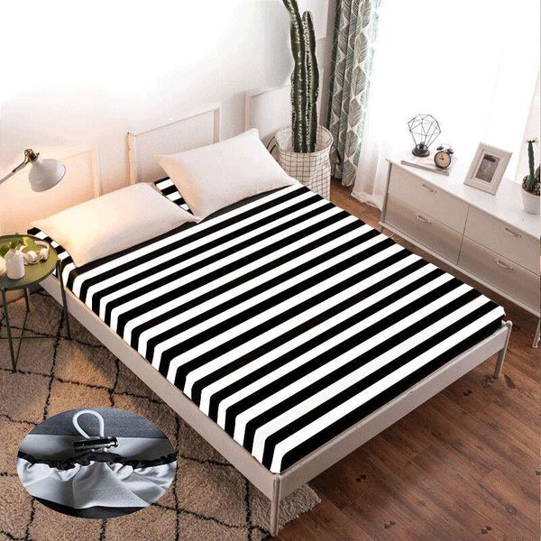 

sheets & sets 1 pc 100% polyester high-grade printing encryption fabric with button fitted sheet four corners elastic various specifications