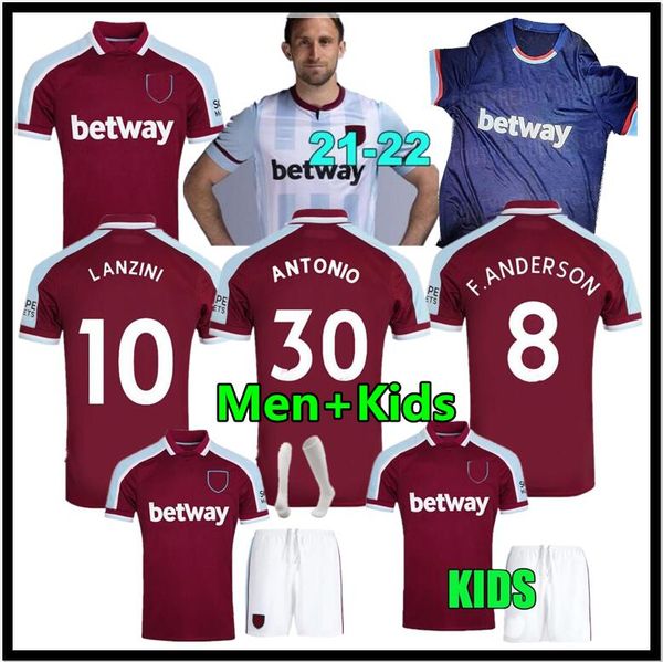 

21 22 p.fornals bowen soccer jerseys home 2021 2022 camiseta de fÃºtbol antonio rice soucek noble ham united lanzini football shirt west men, Black;yellow