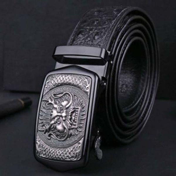 

belts linshe true crocodile men the belt business leisure restoring ancient ways back bone automatic buckle man, Black;brown