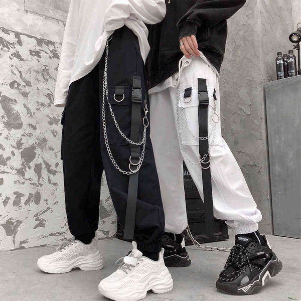 Pantaloni da donna harajuku Pantaloni streetwear hip hop dropshipping pantaloni della tuta neri Donne oversize stile coreano vestiti punk Y211115