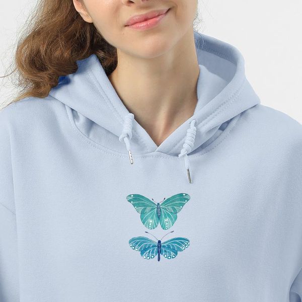 

women's hoodies & sweatshirts butterfly print cotton oversized women sweatshirt hoodie harajuku ladies long sleeve winter pocket street, Black