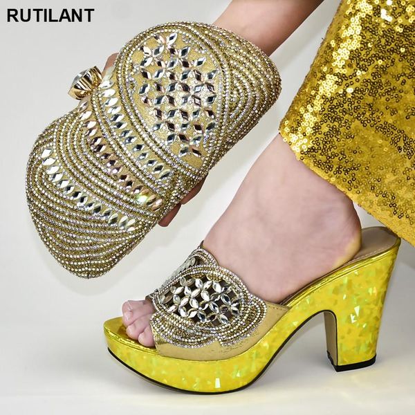 

dress shoes latest design matching women and bag set decorated with rhinestone italy shoe designer luxury 2021, Black
