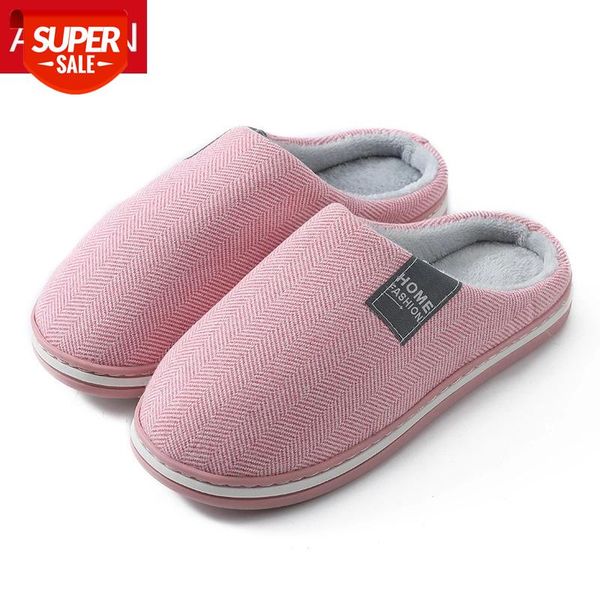 

asifn winter cotton slippers with fur women men indoor thick bottom warmth anti-skid home fluffy slippers men flock women shoes #0k8c, Black