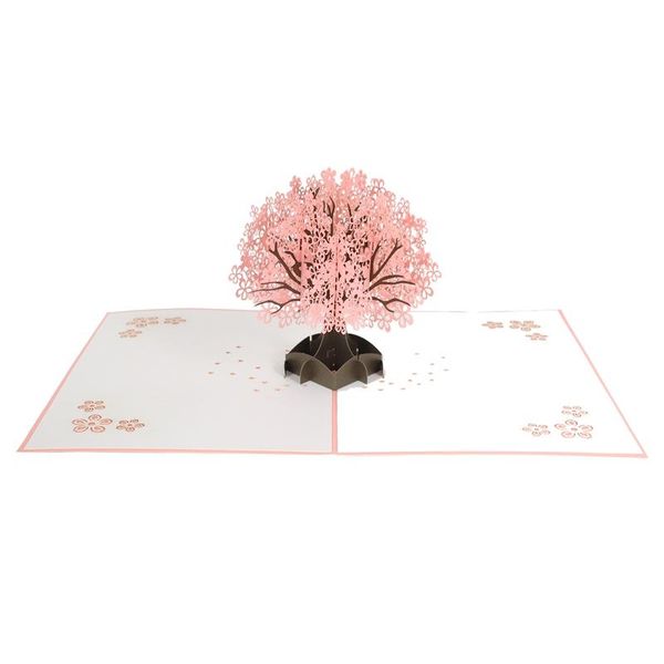 

greeting cards cherry blossom up card, 3d birthday springtime summertime card