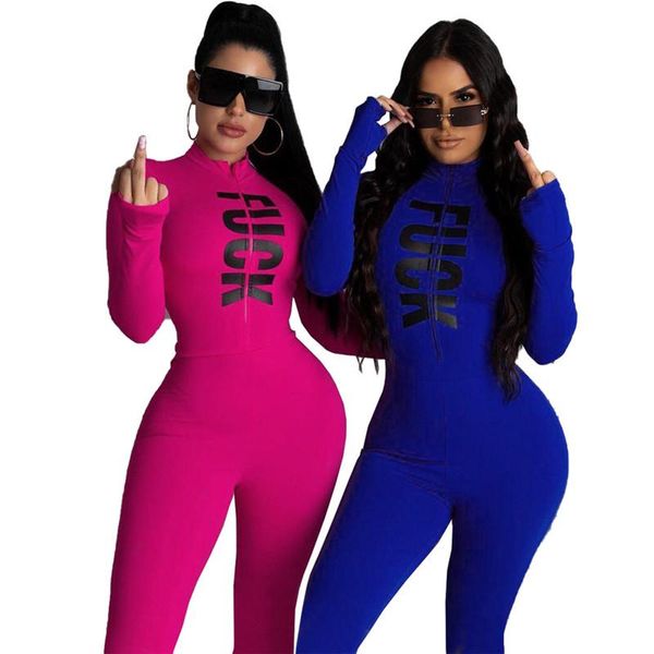 

women's jumpsuits & rompers 2021 autumn s letter simple young daily soft elastic style full sleeve tracksuits women pencil, Black;white