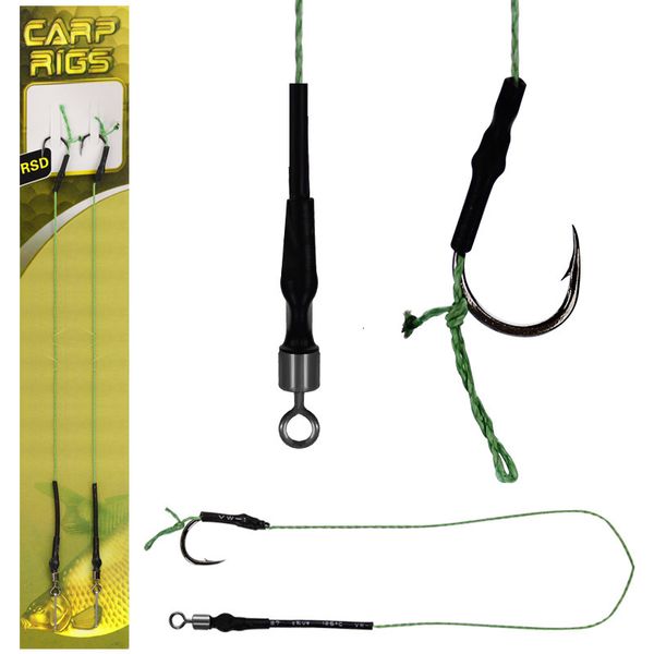 

carp fishermen hang tie big horse with anti bite rubber sleeve and eight character ring to bind the fish line