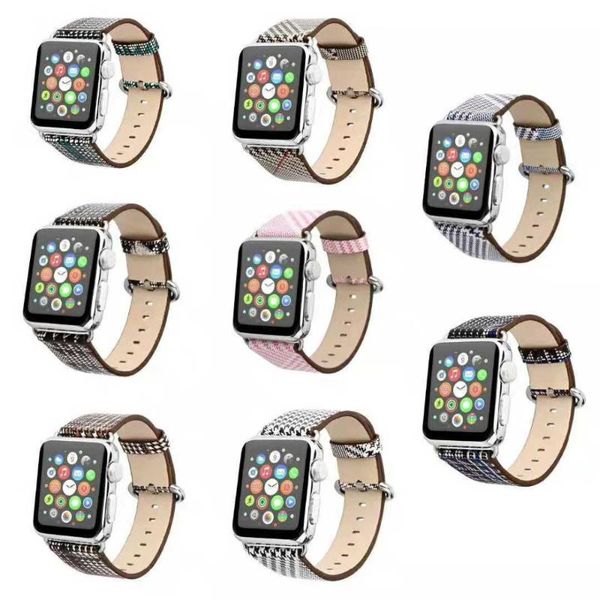 

watch bands stylish women wrist strap leather band series 3/2/1 link bracelet 42mm 38mm 4 40mm 44mm, Black;brown