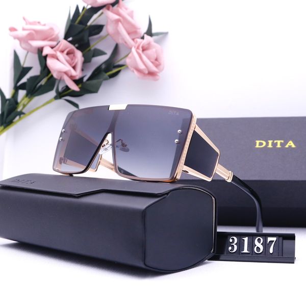 

dita designer sunglasses limted men women brin brin metal vintage sunglasses style square frameless uv 400 lens original box and case, White;black
