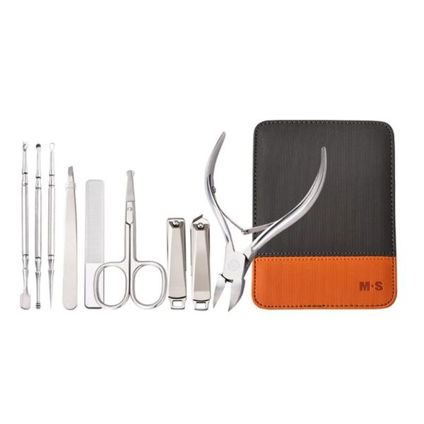 

nail art kits manicure set 9 pieces clipper scissors pedicure tools kit toenail and fingernail clippers for travel men women