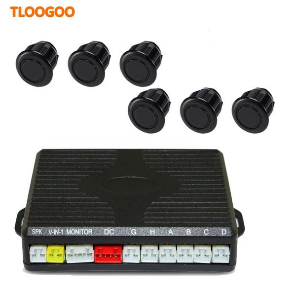 

car rear view cameras& parking sensors 6sensors dual core cpu sensor reversing video control box connect to dvd include front and back rearv