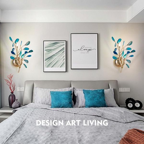 

wall lamp modern agate nordic minimalist bedroom bedside creative carnelian corridor living room tv background sconce