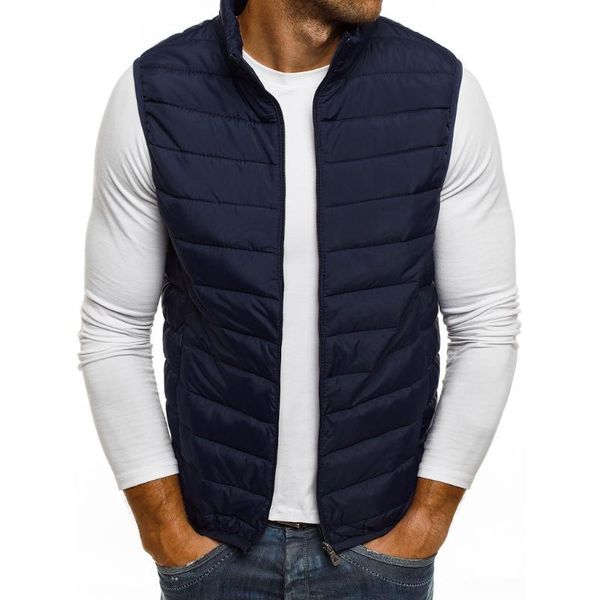 

men's vests fashion men vest autumn winter zipper pure color waistcoat coat casual blouse jacket, Black;white