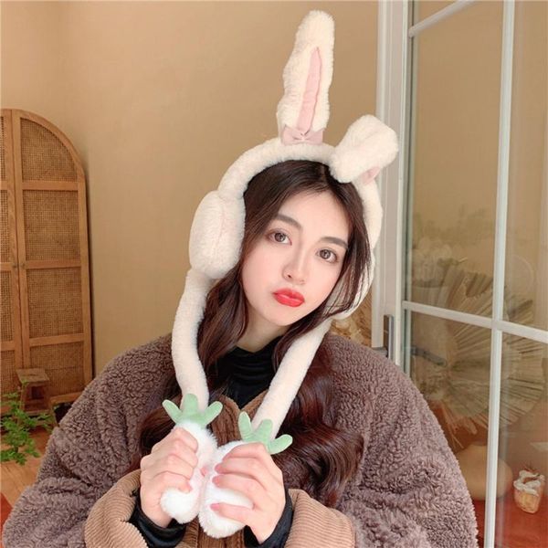 

berets animal hat with moving ears for adults floppy ear kids earmuffs, Blue;gray