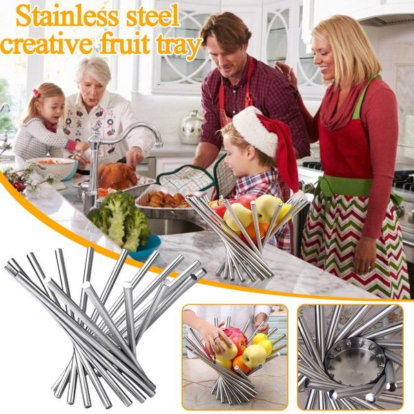 

dishes & plates stainless steel fruit basket creative fashion rotating plate personalized special household tools
