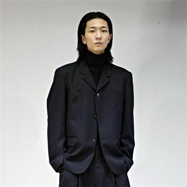

men's suits & blazers simple casual suit loose fashion large size korean brand solid color single breasted coat, White;black