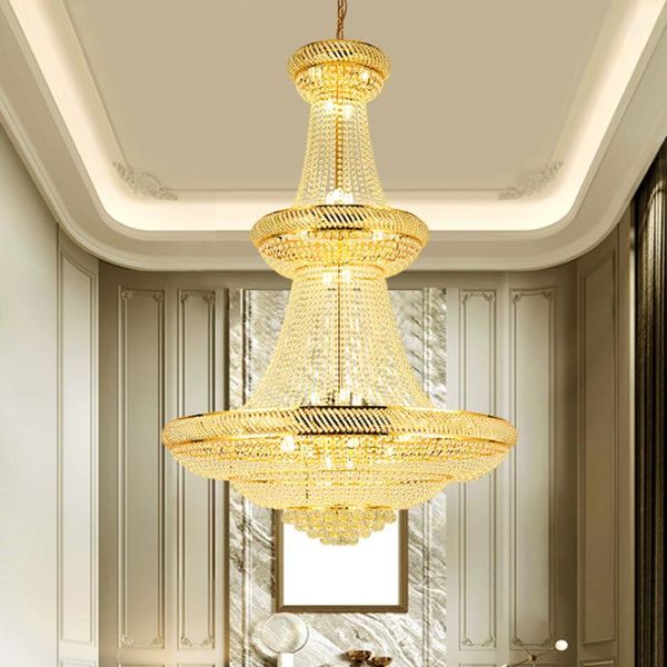 

chandeliers large chandelier in the villa living room stairs crystal hanging lamp gold/chrome loft light fixtures indoor lighting