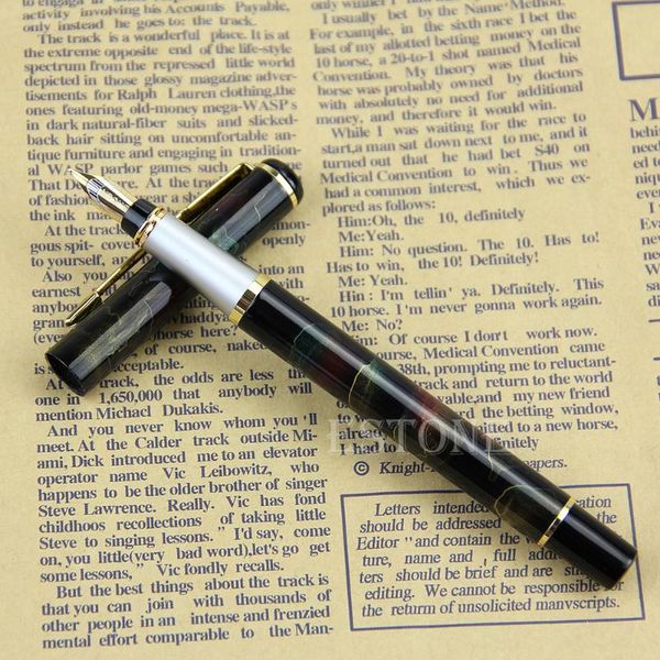 

baoer 801 stainless steel metal medium nib fountain pen student office writing m0xb pens