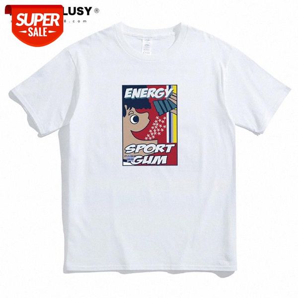 

fun popping candy print men's short-sleeved loose hip-hop tee #k02k, White;black