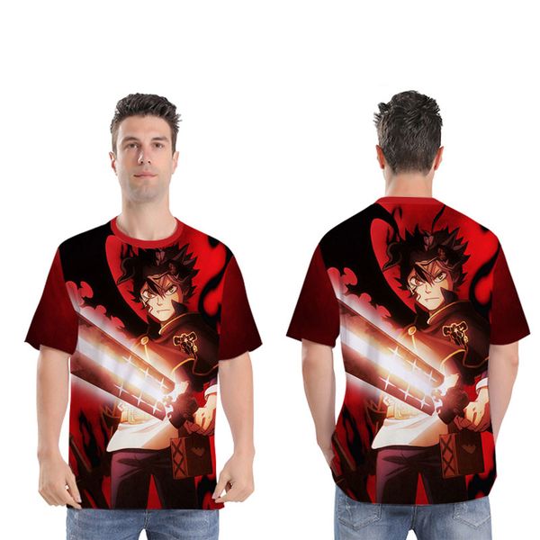 

novetly gifts fashion couple clothes black clover comics tshirts men women japanese cartoon tees 3d print t-shirts for boy xxs-4xl, White;black