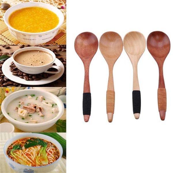 

spoons useful big wooden soup dining tableware kitchen accessories rice spoon table environmentally friendly gifts