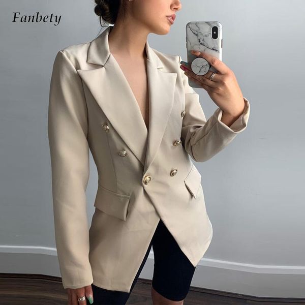 

women's suits & blazers fashion lady single breasted solid blazer elegant turndown collar jacket outerwear women classic vinatge design, White;black