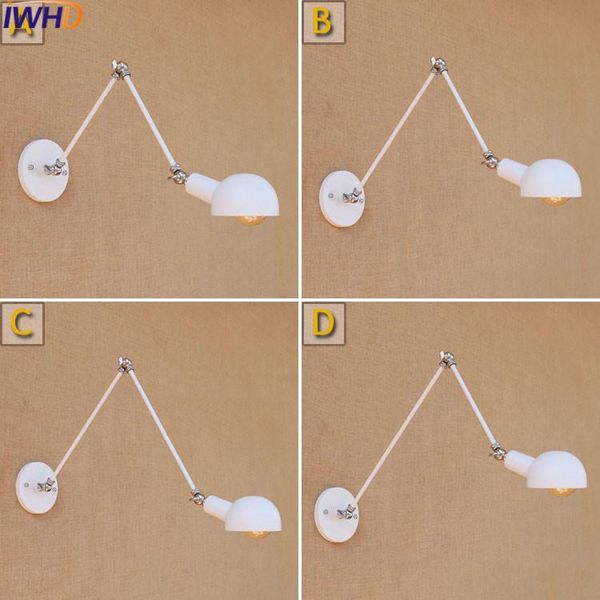 

wall lamp iwhd loft retro adjustable long swing arm light fixture vintage edison bulb wandlamp lamparas de pared lights lampen sconce