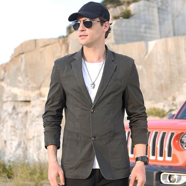 

men's suits & blazers spring and autumn suit single western coat loose middle-aged young business casual leisure men, White;black