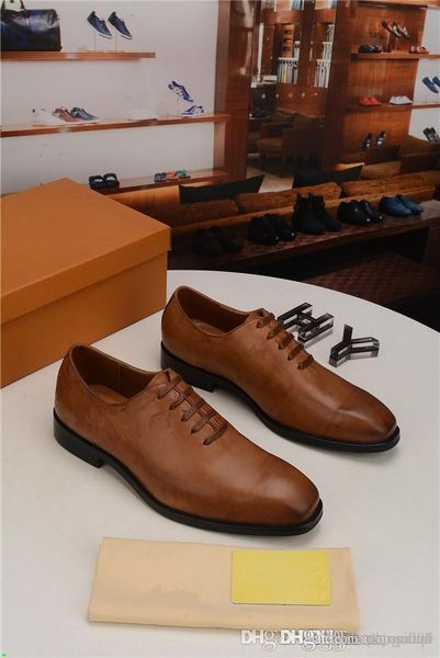 

designeer men dress shoes handmade autumn paty leather wedding shoes luxury men flats leather oxfords formal shoes 33, Black