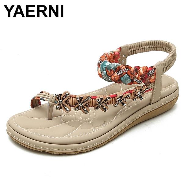 

sandals yaernibreathable women's summer shoes for women rhinestone ladies crystal decoration female casual, Black