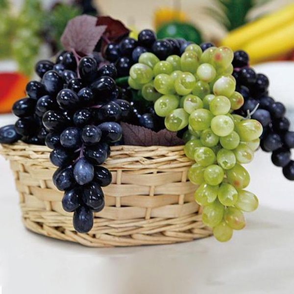 Украшение партии Букет из винограда Поддельные фрукты Искусственная пластиковая пищевая домашняя орнаменты
