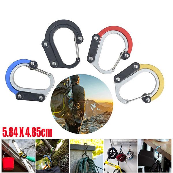 

cords, slings and webbing carabiners d shape climbing security buckles aluminum alloy multifunctional outdoor quickdraws safety travel equip
