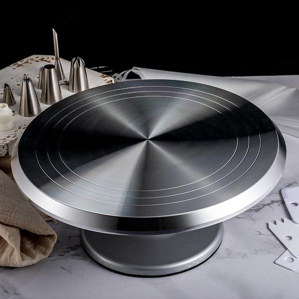

8/12inch cake decorating manual turntable 304 stainless steel rotating table baking tools & pastry