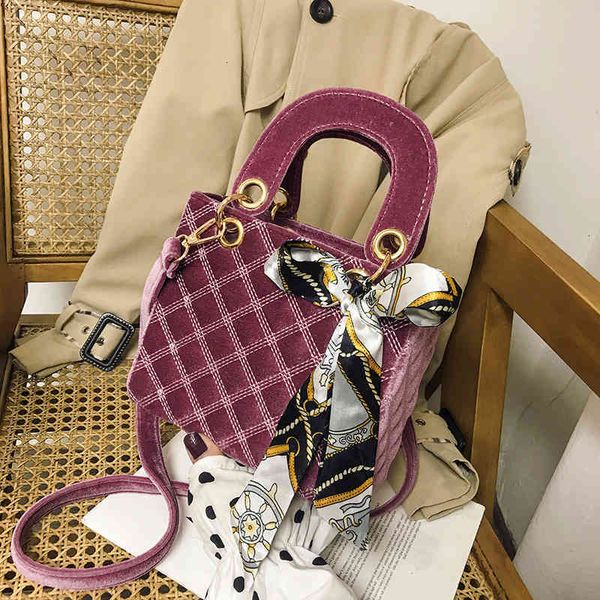 

golden daifei silk velvet scarf lingge portable women's bag embroidery thread fashion shoulder strap single