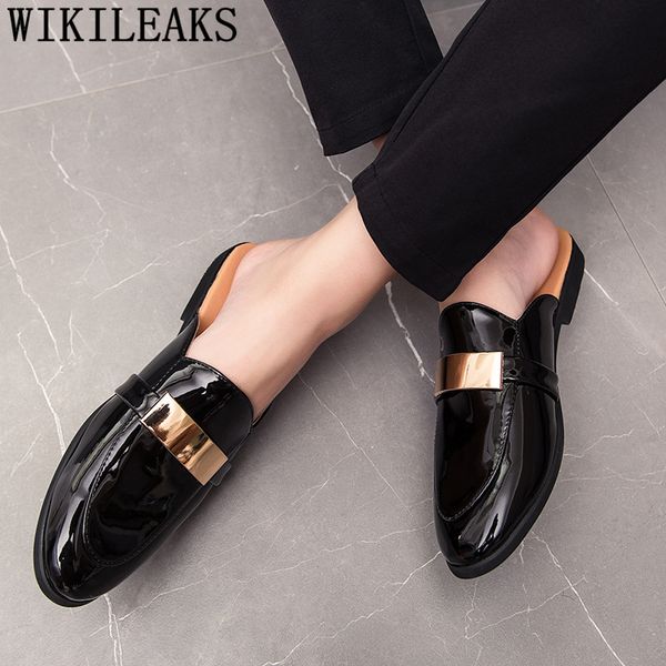 

black half shoes for men patent leather mens shoes casual luxury shoes men fashion zapatos charol hombre erkek deri ayakkabi