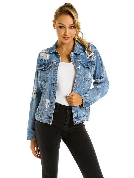 

women's vests 2021 jean jacket female hole tide loose ladies s, Black;white