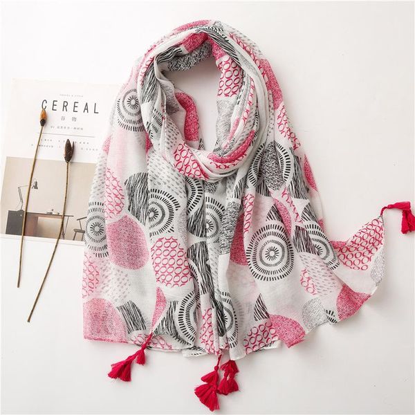 

scarves bandana foulard spring women scarf 2021 fashion print cotton hijabs ladies shawls and wraps pashmina stoles poncho, Blue;gray