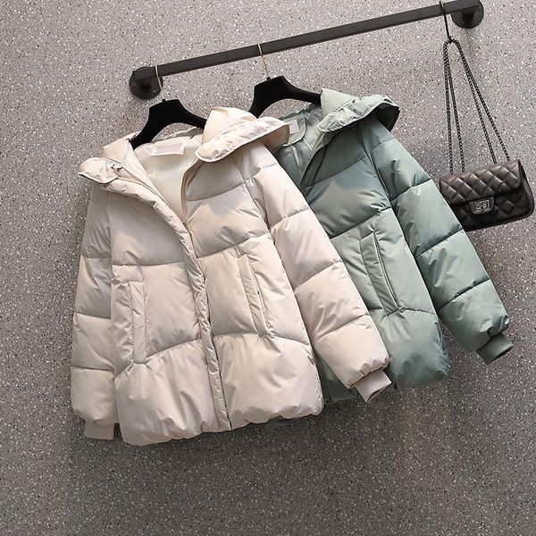 

women's down & parkas winter thin coat loose short cotton jacketwomen's jacket, Black