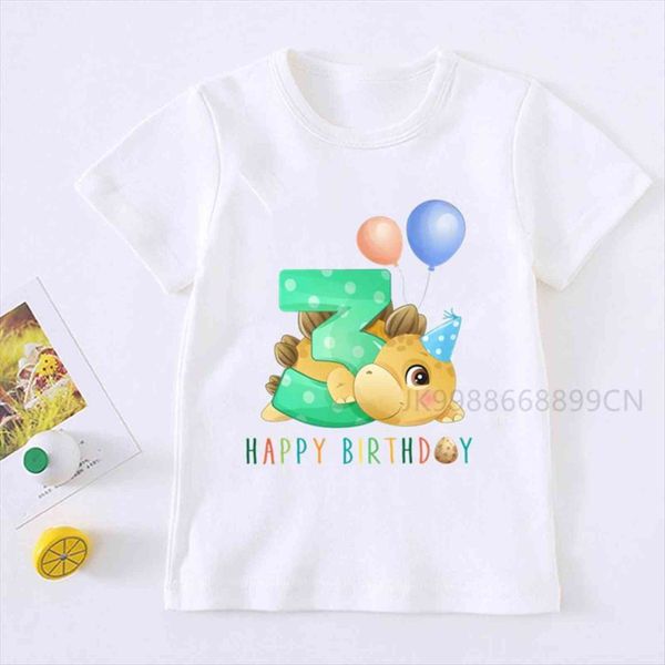 

dinosaur 1 9 birthday number print t shirt children boy dino party shirts amp girl funny present, Blue