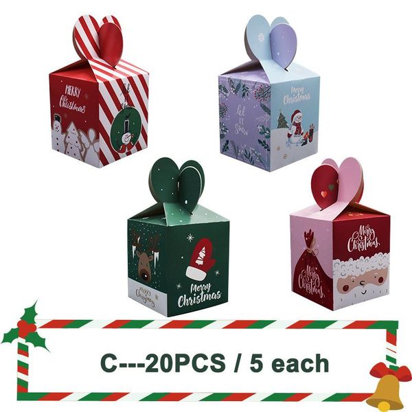

20pcs paper gift box apple box cookie chocolate package boxes christmas decor for new year bag a1